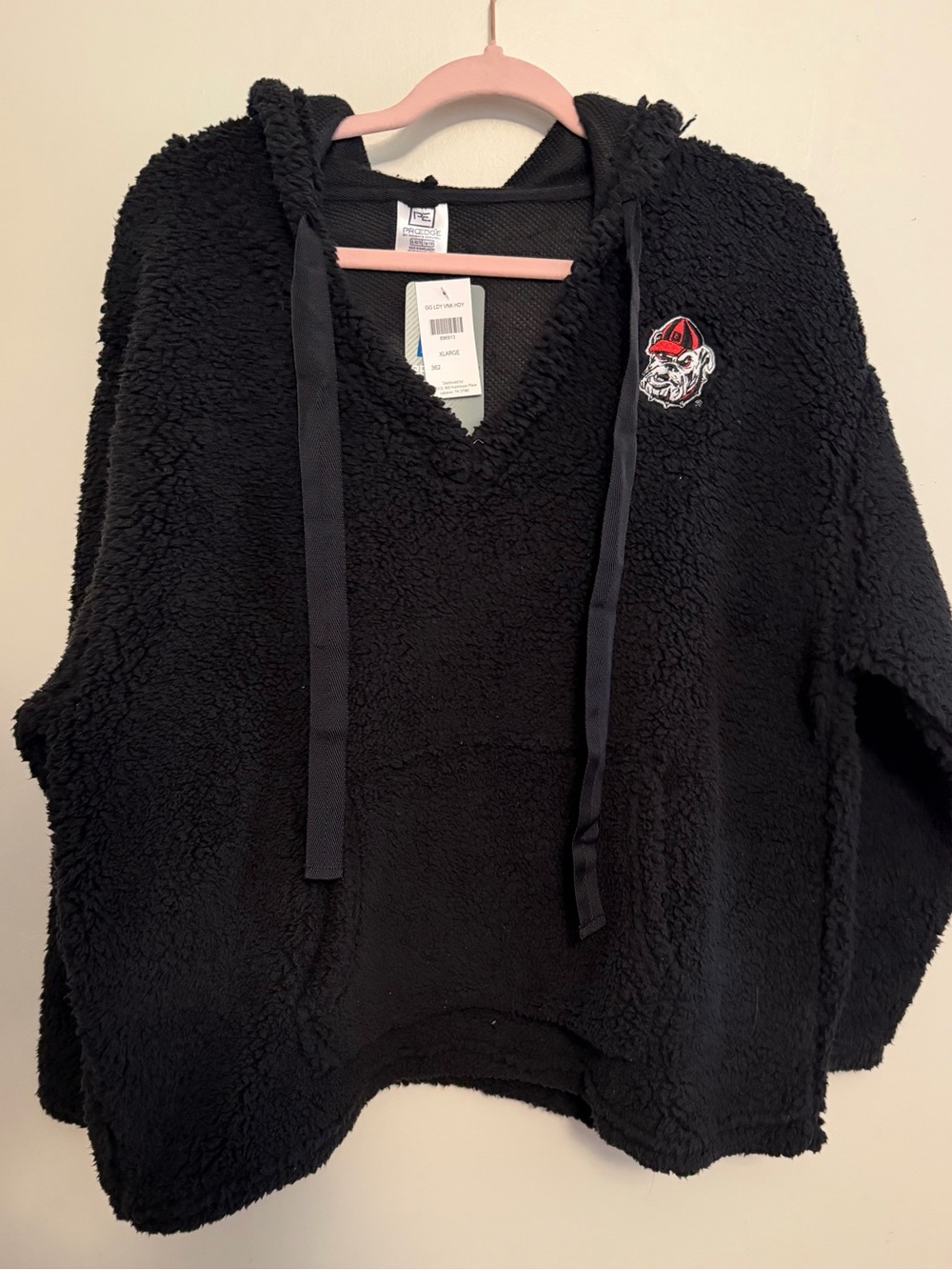 UGA Pro Edge Black Sherpa Hoodie